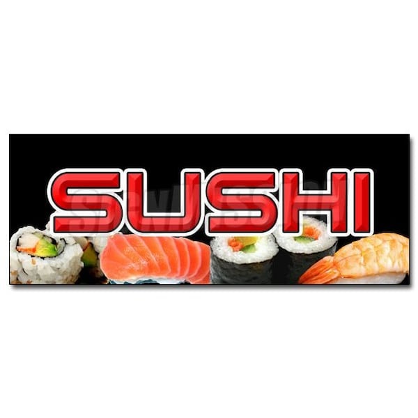 SUSHI DECAL sticker sashimi ramen noodles soba japanese japan udon sake, D-24 Sushi